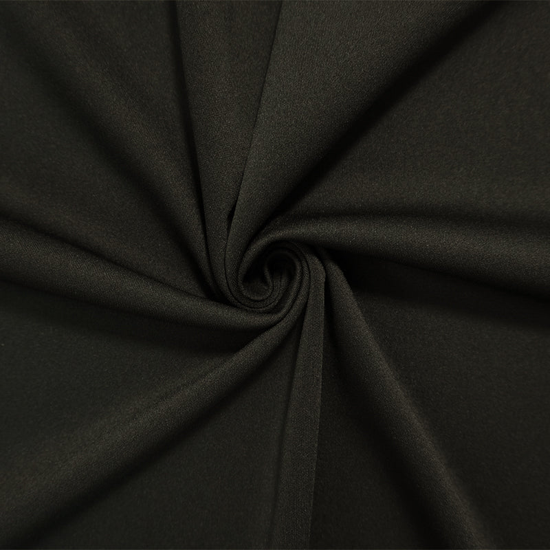 Black Poly Stretch Spandex Suiting Double Knit Fabric