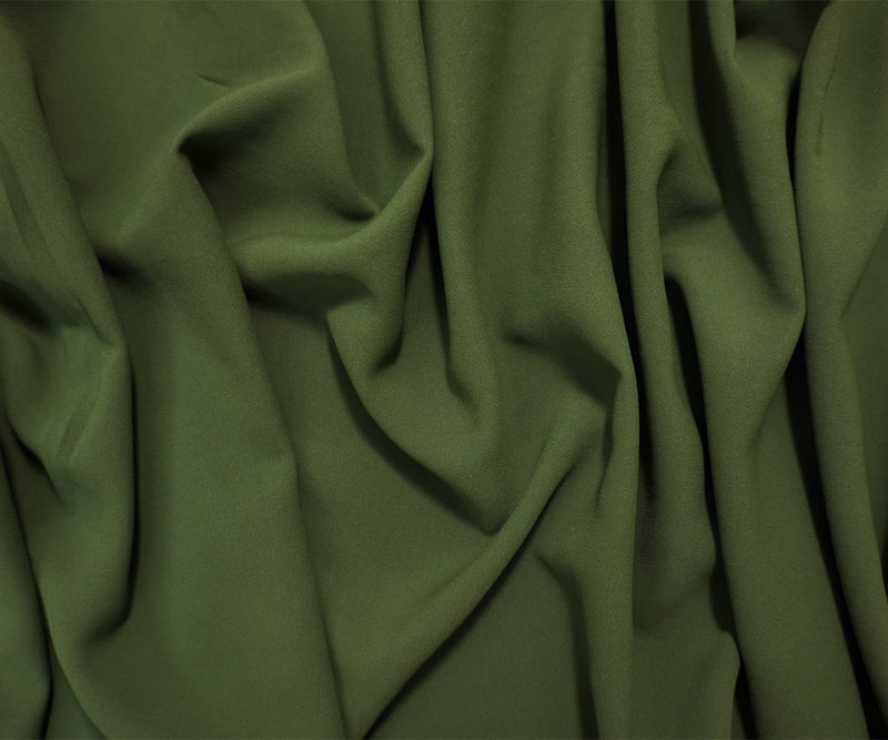Dark Green Polyester Sanded Charmeuse Woven Fabric