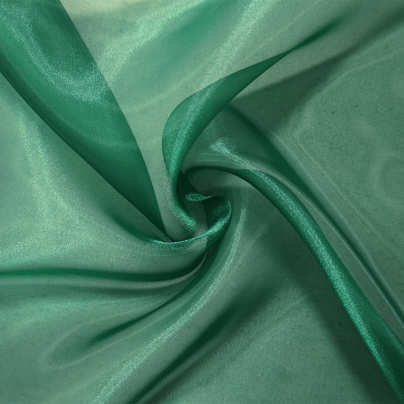 Green Polyester Organza Woven Fabric