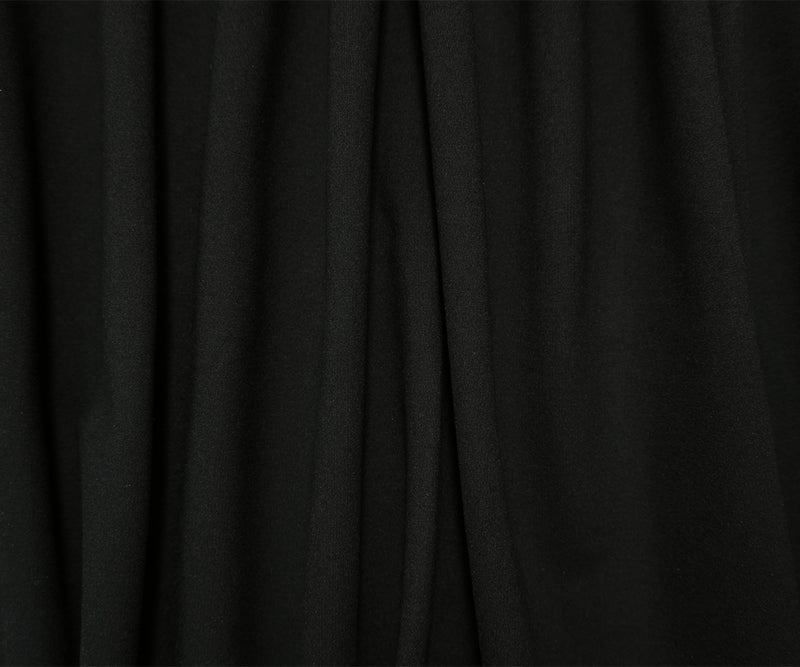 Black Rayon-Nylon Stretch Solid Ponte Knit Fabric