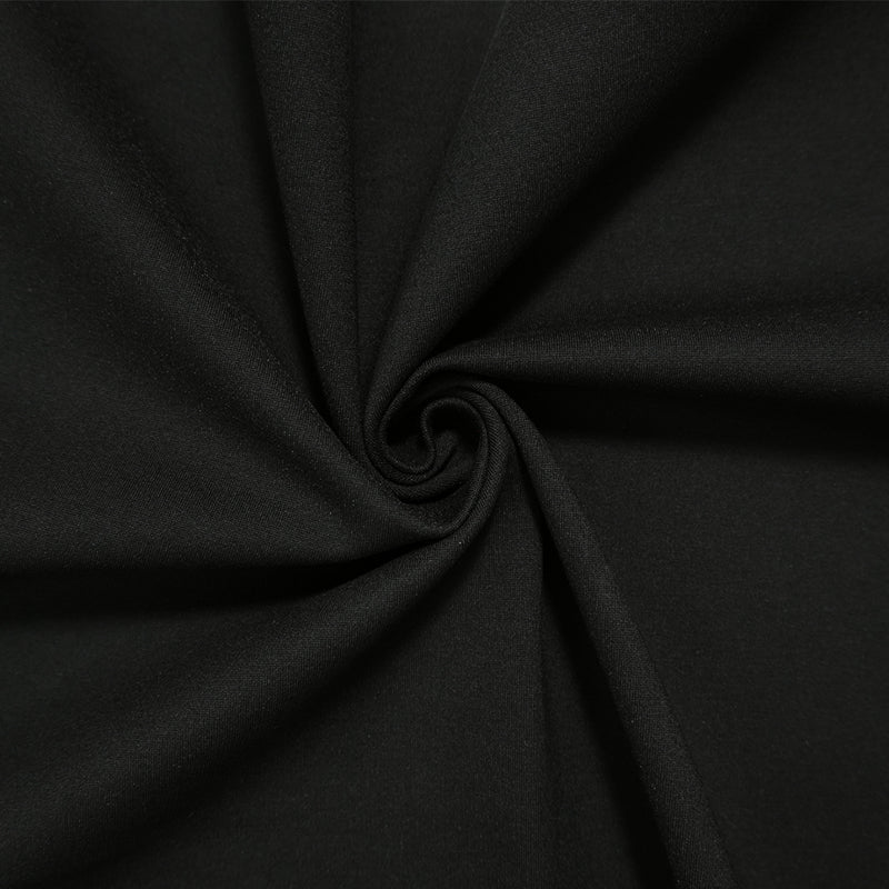 Black Rayon-Nylon Stretch Solid Ponte Knit Fabric