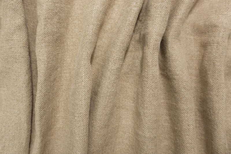 Natural Brown Washed Linen Solid Home Decorating Fabric