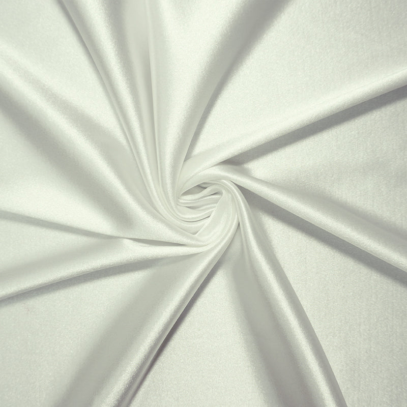 Bright White Nylon Stretch Spandex Satin Jersey Knit Fabric