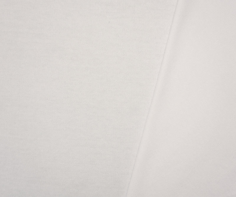 White Cotton-Poly Solid Interlock Knit Fabric