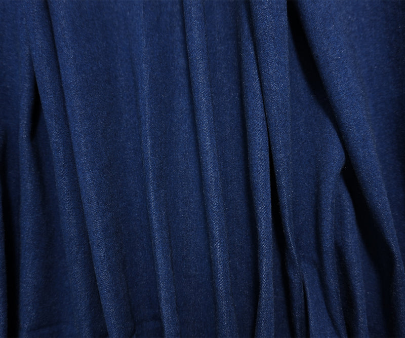 Dark Blue 11 oz. Cotton-Modal Solid Stretch Denim Woven Fabric