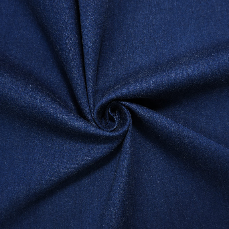 Dark Blue 11 oz. Cotton-Modal Solid Stretch Denim Woven Fabric