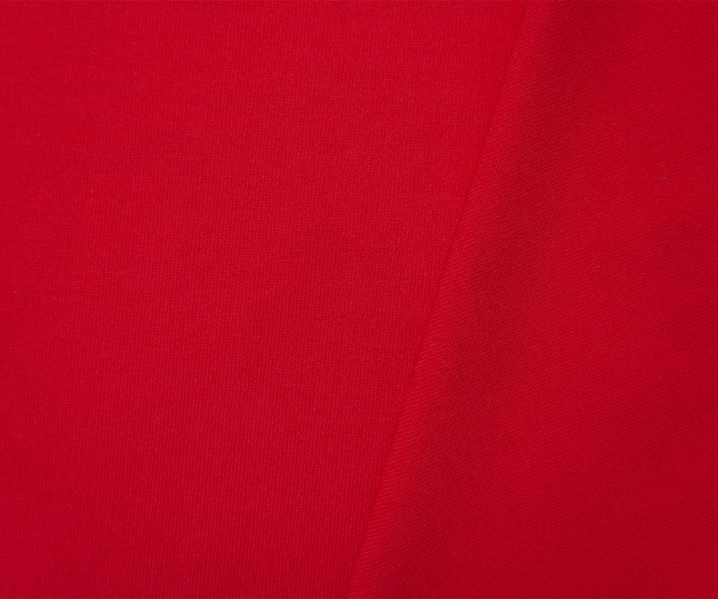 Red Rayon Nylon Solid Ponte Knit Fabric