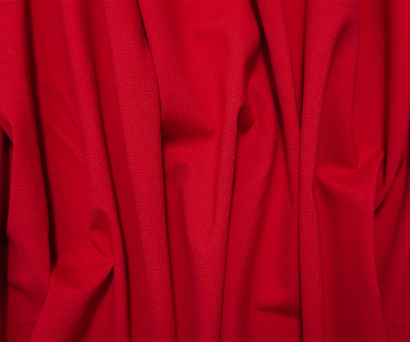 Red Rayon Nylon Solid Ponte Knit Fabric