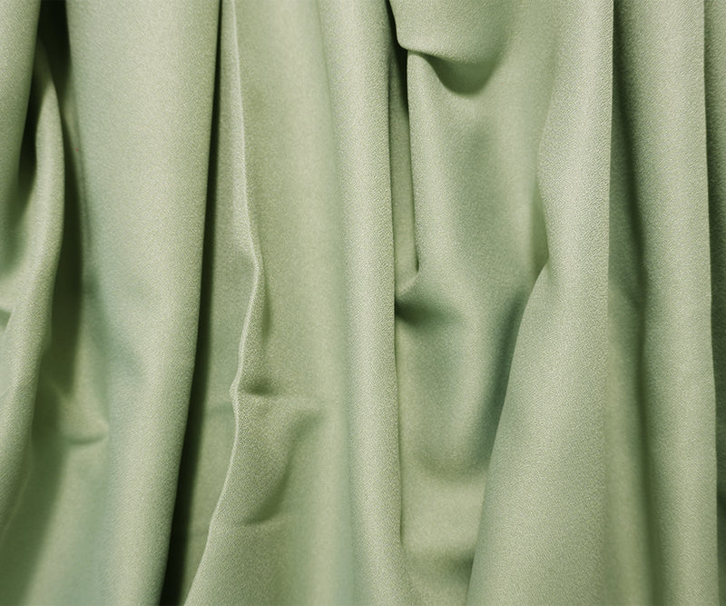 Sage Green Polyester Crepe Woven Fabric