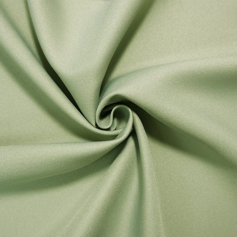 Sage Green Polyester Crepe Woven Fabric
