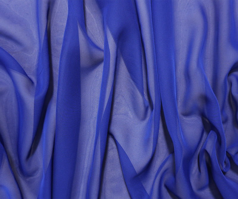 Blue Polyester Chiffon Woven Fabric