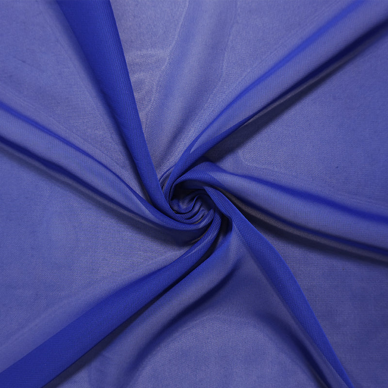 Blue Polyester Chiffon Woven Fabric