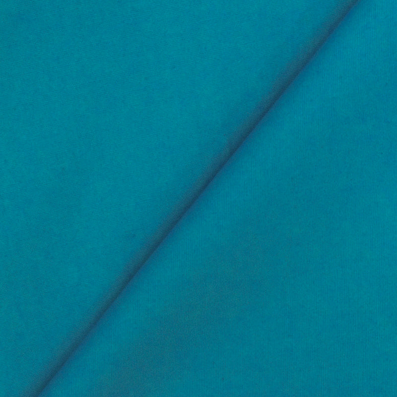 New Turquoise Solid Stretch Cotton Poplin Woven Fabric