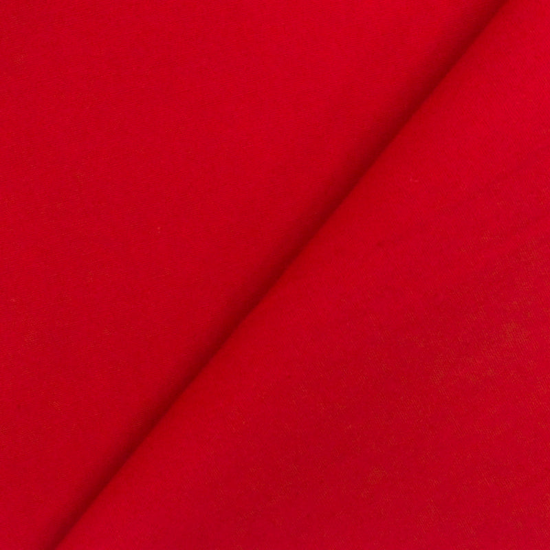 3 YD PC-Royal Red Solid Stretch Cotton Poplin Woven Fabric