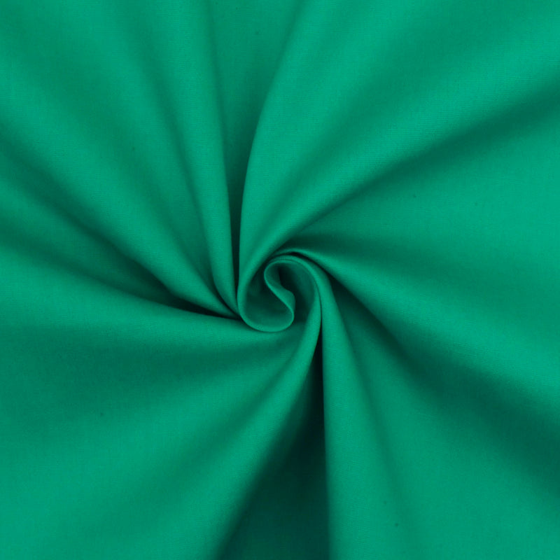Chemical Green Solid Stretch Cotton Poplin Woven Fabric
