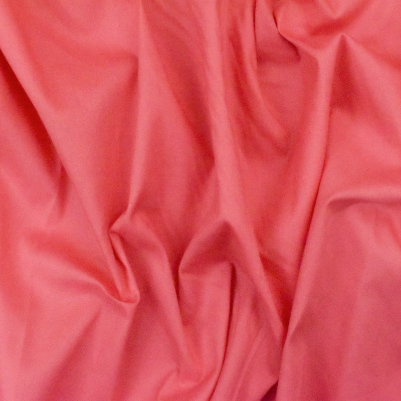Punch Pink Solid Stretch Cotton Poplin Woven Fabric