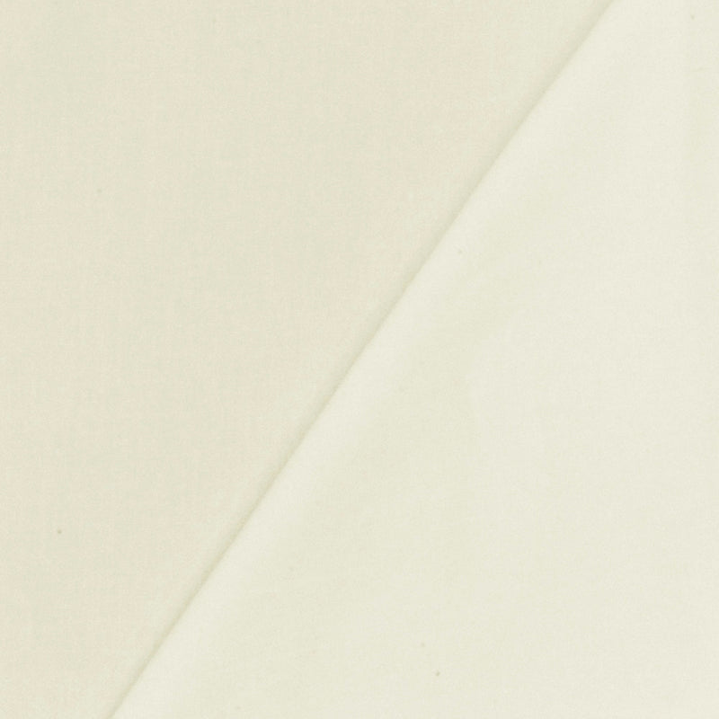 Rice Ivory Solid Stretch Cotton Poplin Woven Fabric