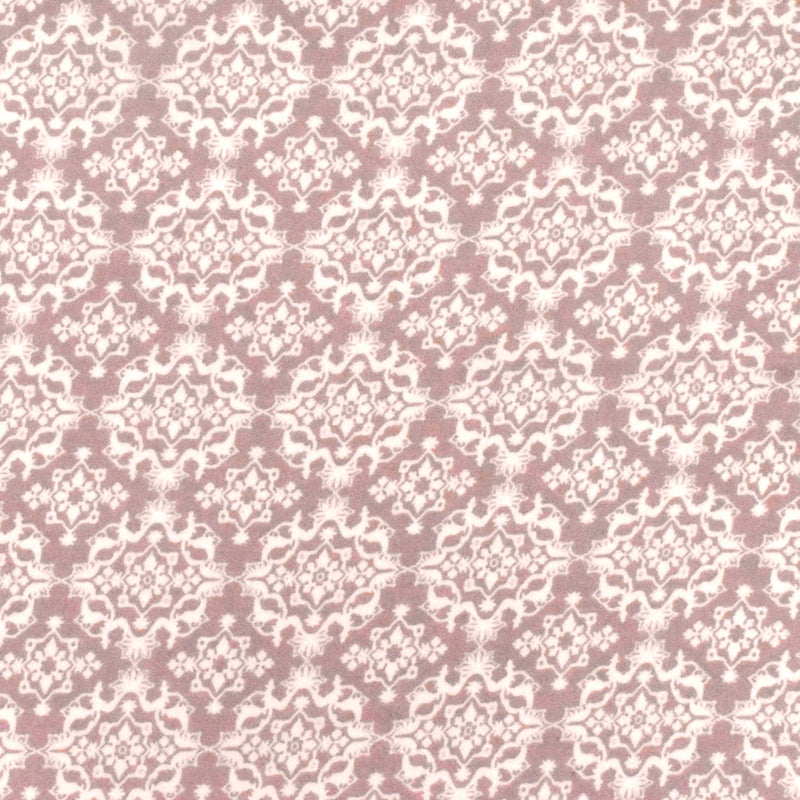 Dusty Pink-Ivory Moroccan Printed Stretch Rayon Momie Woven Fabric