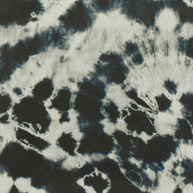 Ink Blue-Ivory Famous Designer Tie Dye Printed Viscose Chiffon Woven Fabric