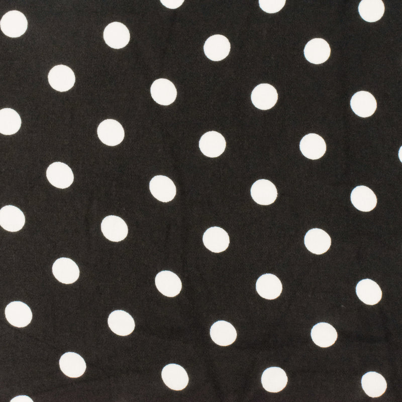 Old Ivory-Black Famous Designer Dot Printed Viscose Georgette Woven Fabric
