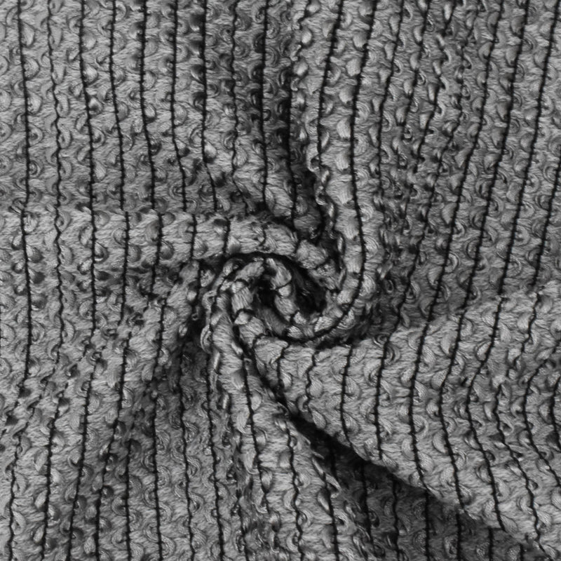 Galaxy Gray-Black-Gray 3D Wave Acrylic Poly Woven Jacketing Fabric
