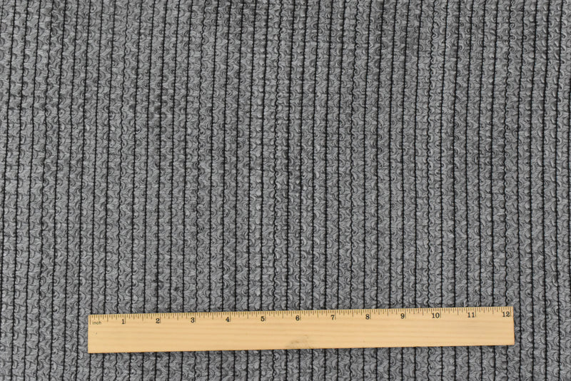 Galaxy Gray-Black-Gray 3D Wave Acrylic Poly Woven Jacketing Fabric