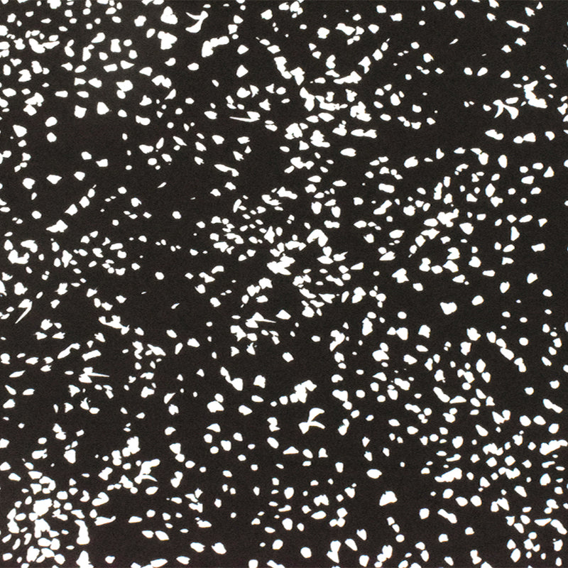Black-Ivory Famous Designer Spots Printed Poly Georgette Woven Fabric