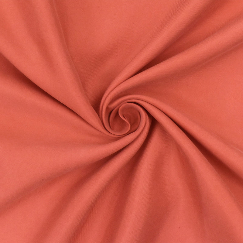 Simple Orange Famous Designer Cupro-Rayon Peach Skin Twill Woven Fabric