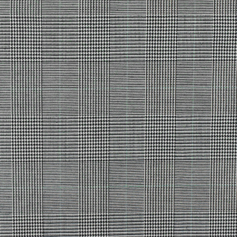 Nature Black-White-Green Glen Plaid Wool Polyester Woven Suiting Fabric