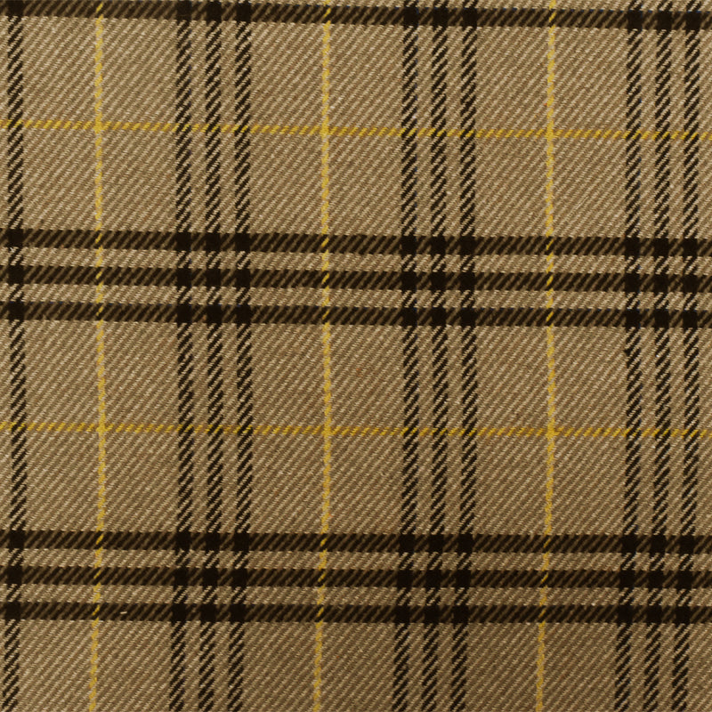 3 YD PC-Beige-Brown-Multi Plaid Wool Cotton Brushed Twill Woven Jacketing Fabric
