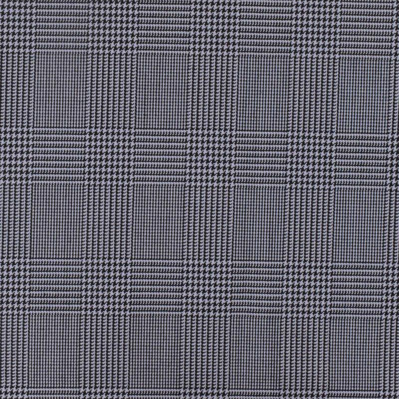 Stone Gray-Black Glen Paid Wool Polyester Twill Woven Suiting Fabric