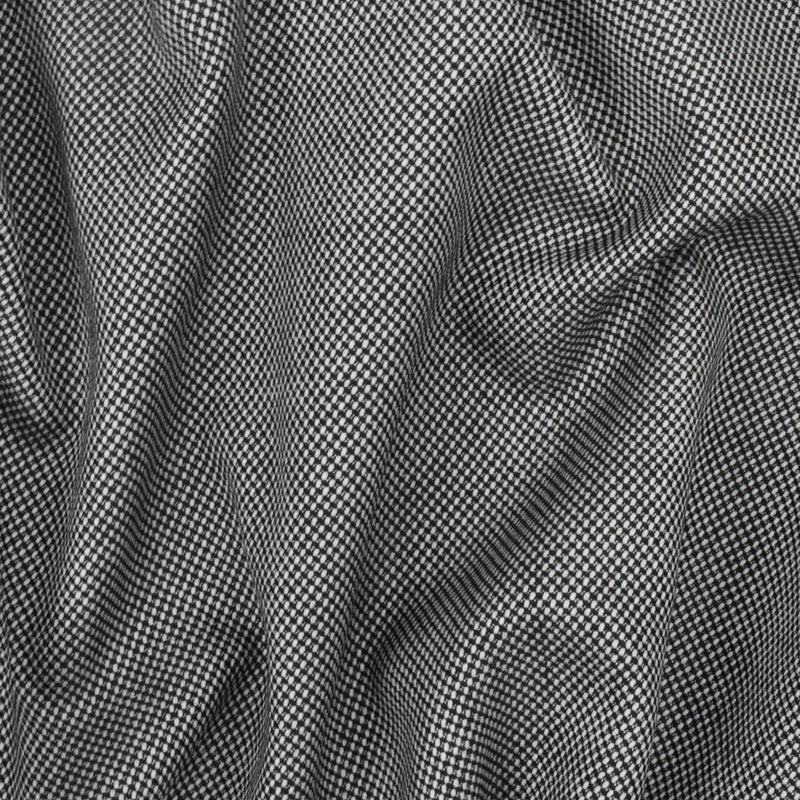 Old White-Black Dobby Poly Wool Woven Suiting Fabric