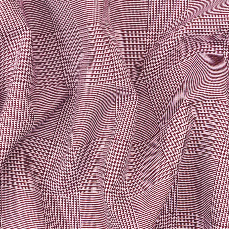 Classic Red-White Plaid Poly Glen Plaid Woven Fabric