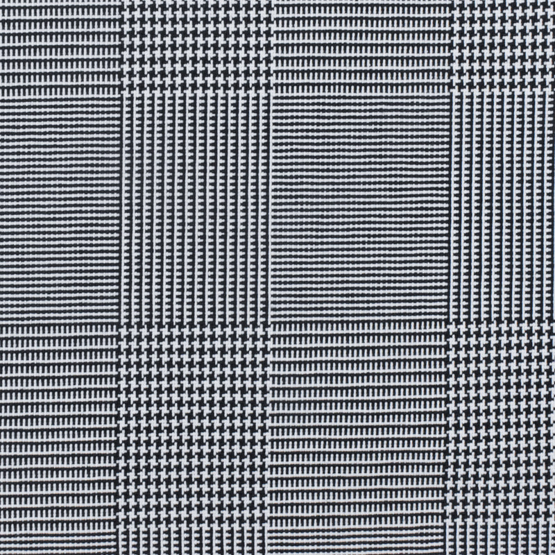 Navy Blue-White Plaid Poly Glen Plaid Woven Fabric