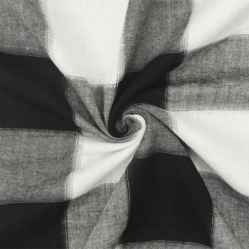 Classic Black-White Check Cotton Warp Gap Woven Fabric