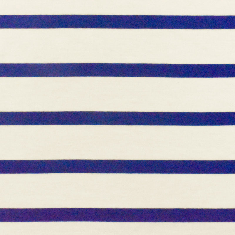 Blue-Ivory Stripe Stretch Spandex Rayon Modal Jersey Knit Fabric