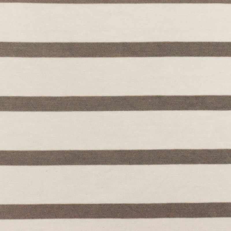 Taupe-Ivory Stripe Stretch Spandex Rayon Modal Jersey Knit Fabric