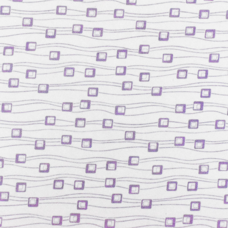 White-Purple Abstract Printed Stretch Cotton Jersey Knit Fabric