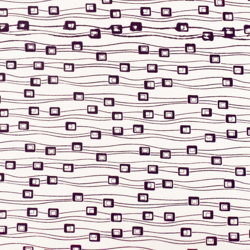 White-Purple Abstract Printed Stretch Spandex Cotton Jersey Knit Fabric