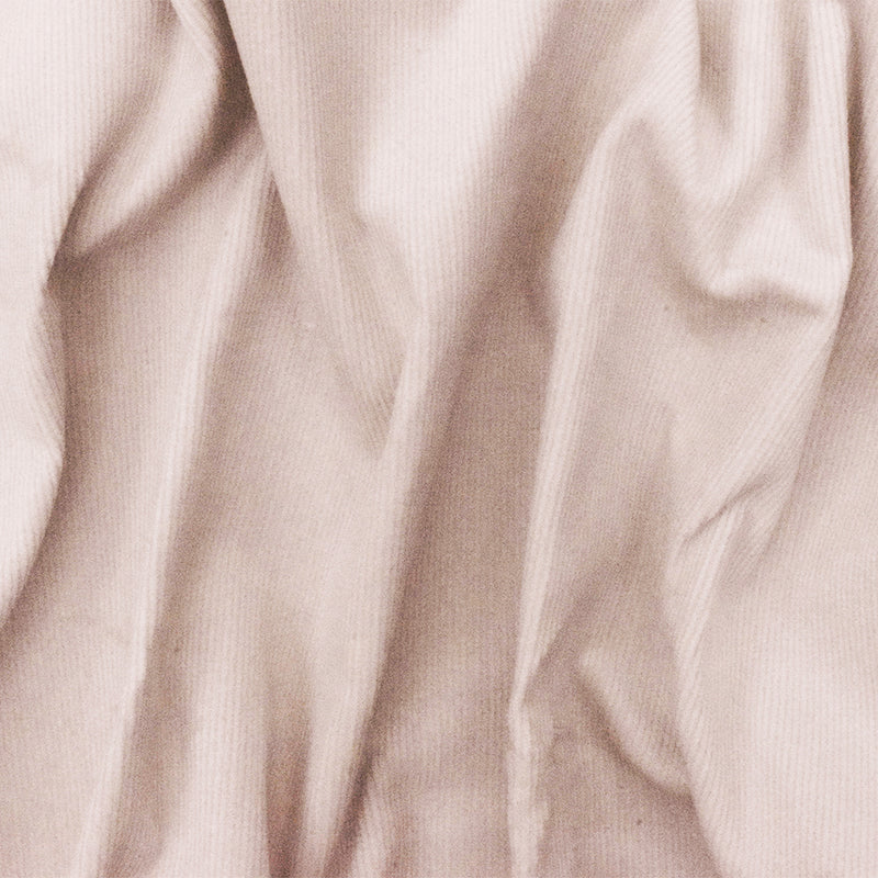 Beige Solid Stretch Cotton Spandex Featherwale Corduroy Woven Fabric