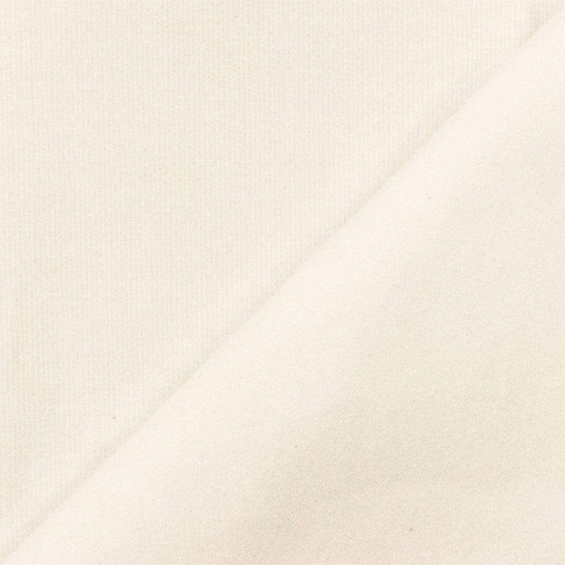Ivory Solid Stretch Cotton Spandex Featherwale Corduroy Woven Fabric