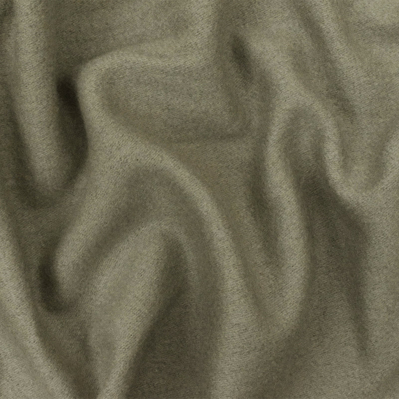 Taupe Solid Wool Poly Double Brushed Boucle Jacketing Knit Fabric