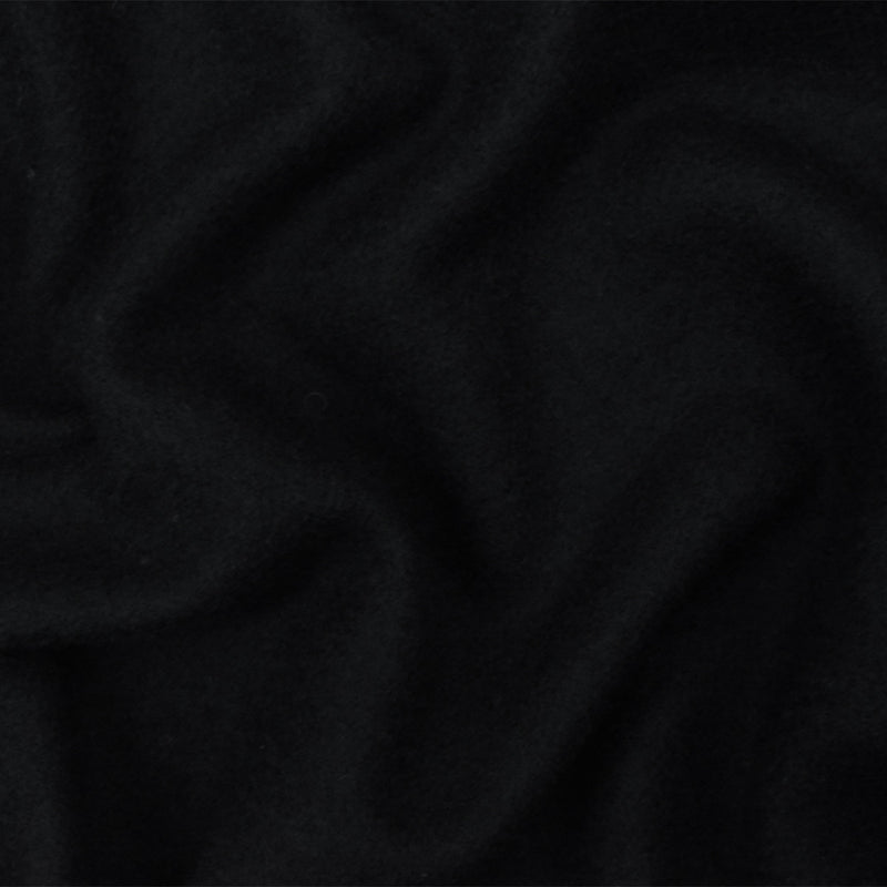 Black Solid Wool Brushed Boucle Knit Jacketing Fabric