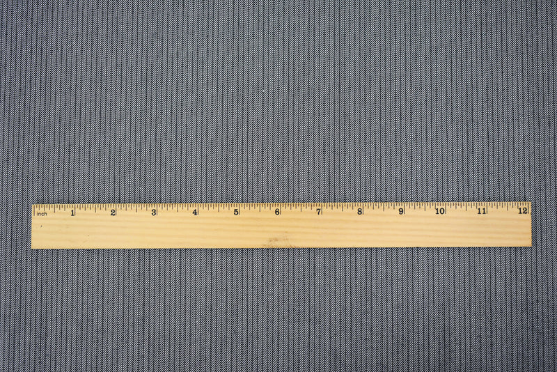 Black-White Polyester Wool Blend Striped Twill Woven Suiting Fabric