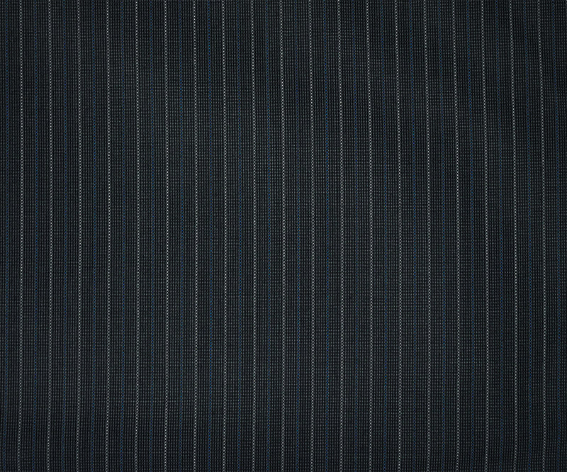 Black-Gray-Blue  Polyester Wool Striped Woven Shirting Fabric
