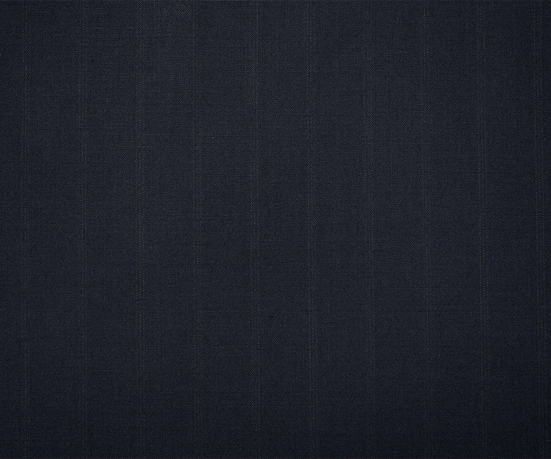 Deep Navy-Gray Wool Polyester Striped Woven Shirting Fabric