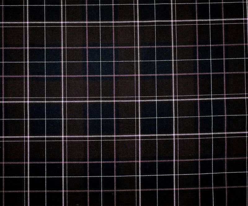 Burgundy Red-Black-Multi Poly-Wool Plaid Woven Shirting Fabric