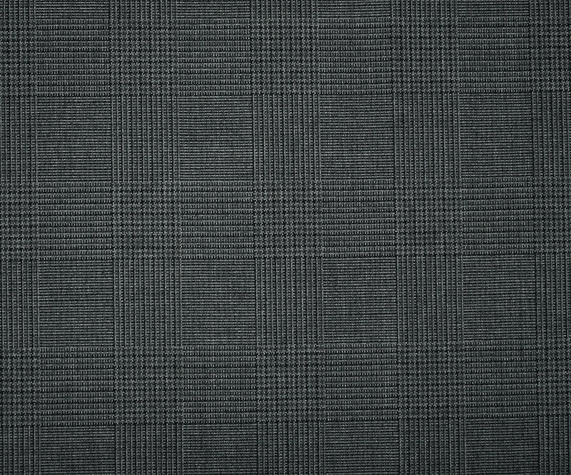 Black-Gray Wool Polyester Glen Plaid Shirting Woven Fabric