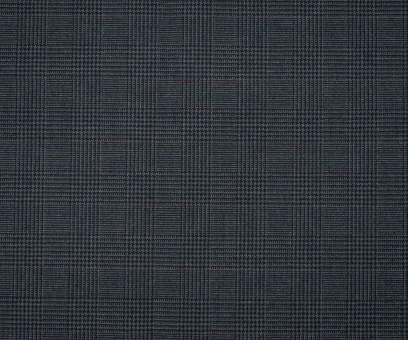 Black-Gray-Maroon Red Poly Wool Glen Plaid Shirting Fabric