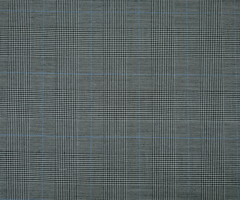 Black-Light Blue-Gray Poly-Wool Glen Plaid Shirting Woven Fabric